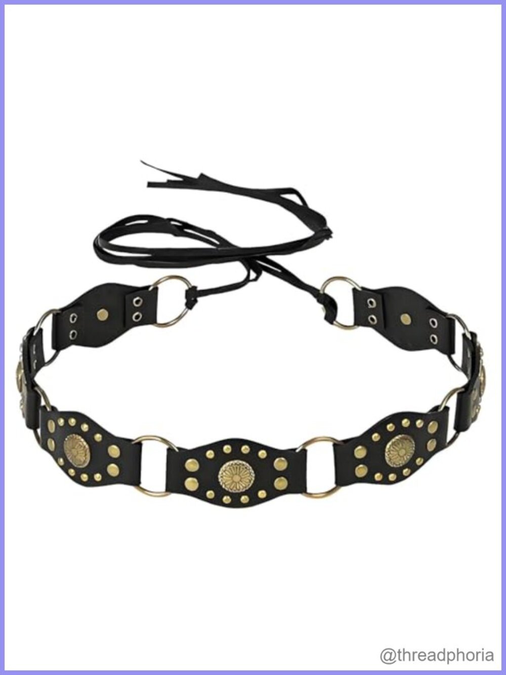 Faux Leather Western Cowgirl Belt Retro Metal Conchos Cosplay